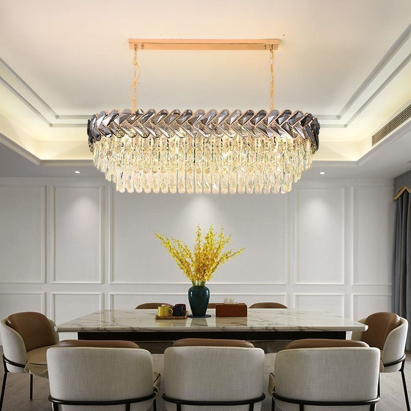 European Crystal Pendant Light Ylellinen soikea kattovalaisin