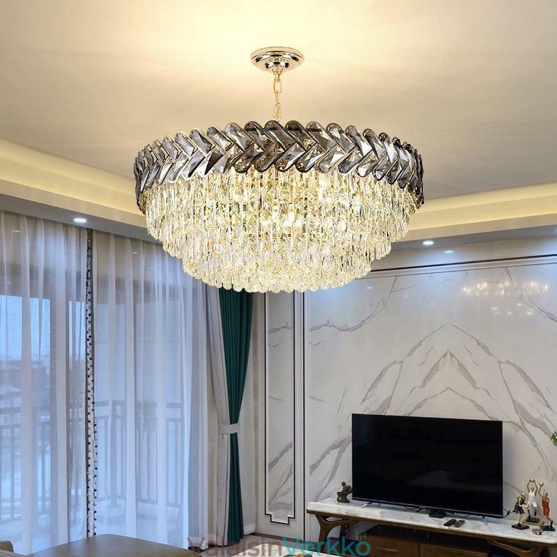 Crystal Pendant Light kultainen kattovalaisin