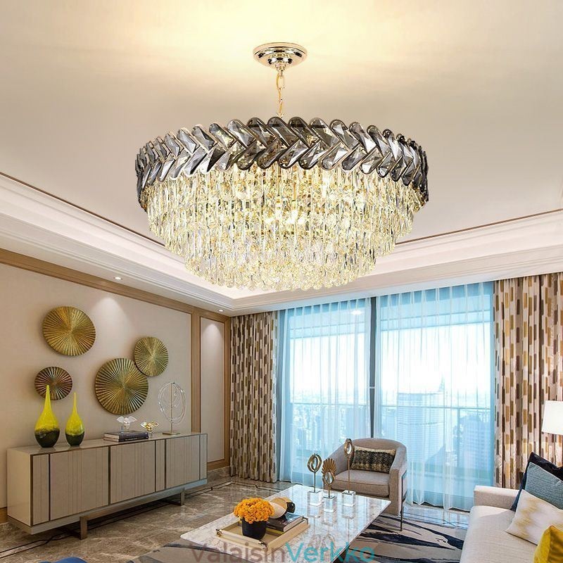 Crystal Pendant Light kultainen kattovalaisin