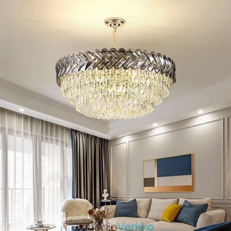 Crystal Pendant Light kultainen kattovalaisin