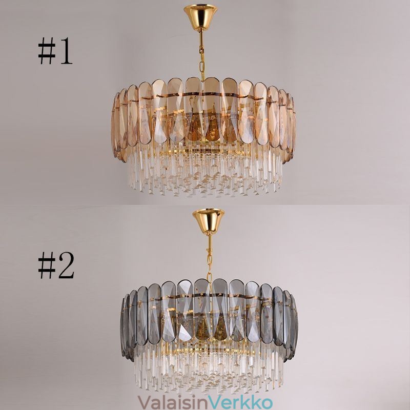 Ylellinen kattovalaisin Crystal Gold kattovalaisin