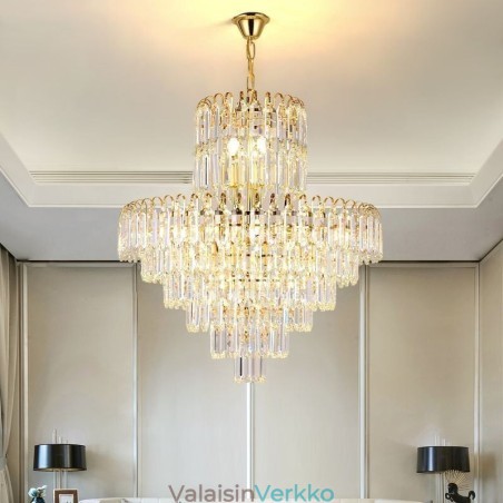 Tyylikäs riippuvalaisin, kristalli pyöreä kattovalaisin