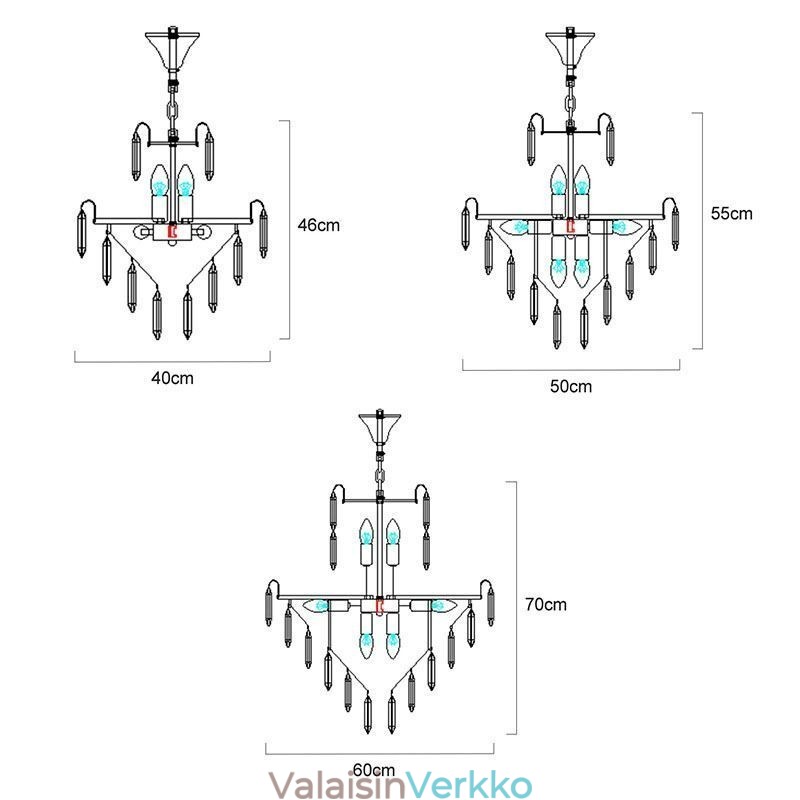 Tyylikäs riippuvalaisin, kristalli pyöreä kattovalaisin