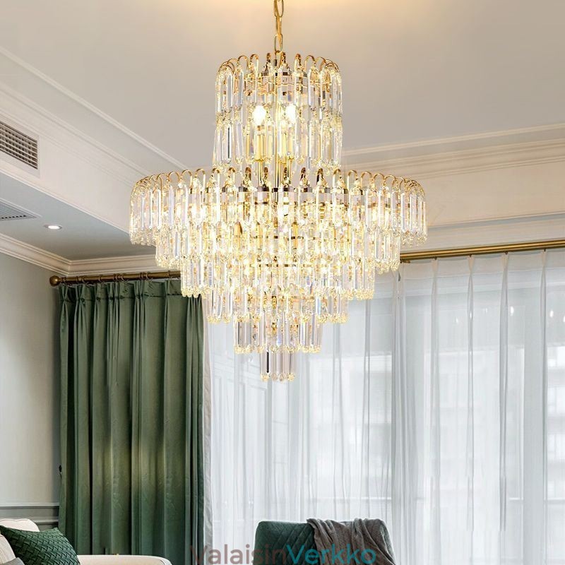 Tyylikäs riippuvalaisin, kristalli pyöreä kattovalaisin