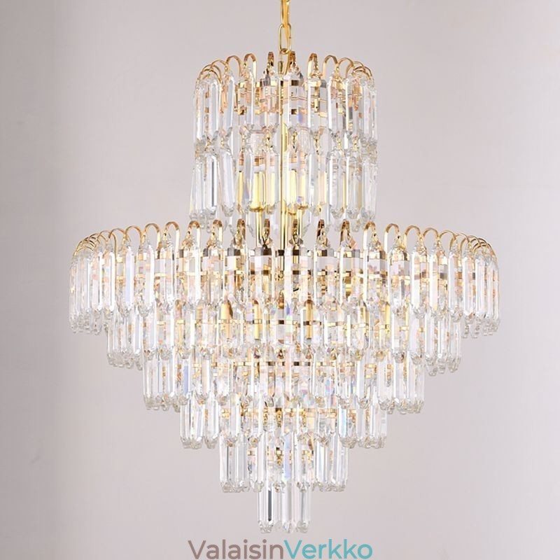 Tyylikäs riippuvalaisin, kristalli pyöreä kattovalaisin