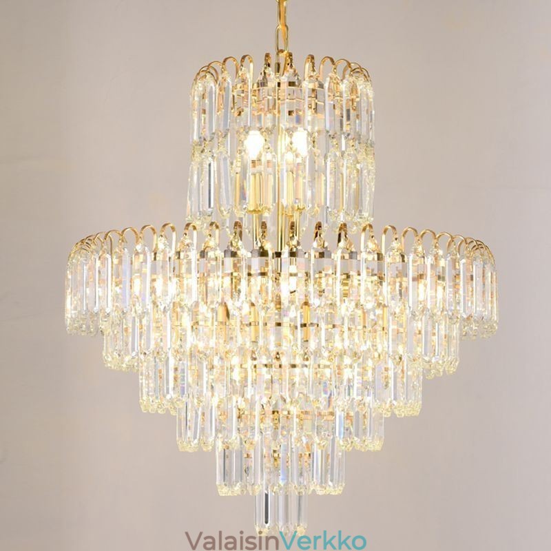 Tyylikäs riippuvalaisin, kristalli pyöreä kattovalaisin