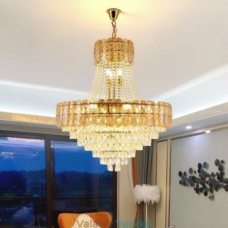 Moderni kristalliriippuvainen pyöreä kattovalaisin