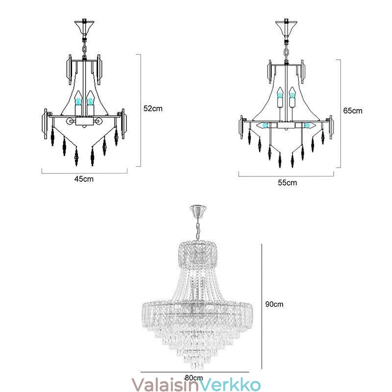 Moderni kristalliriippuvainen pyöreä kattovalaisin