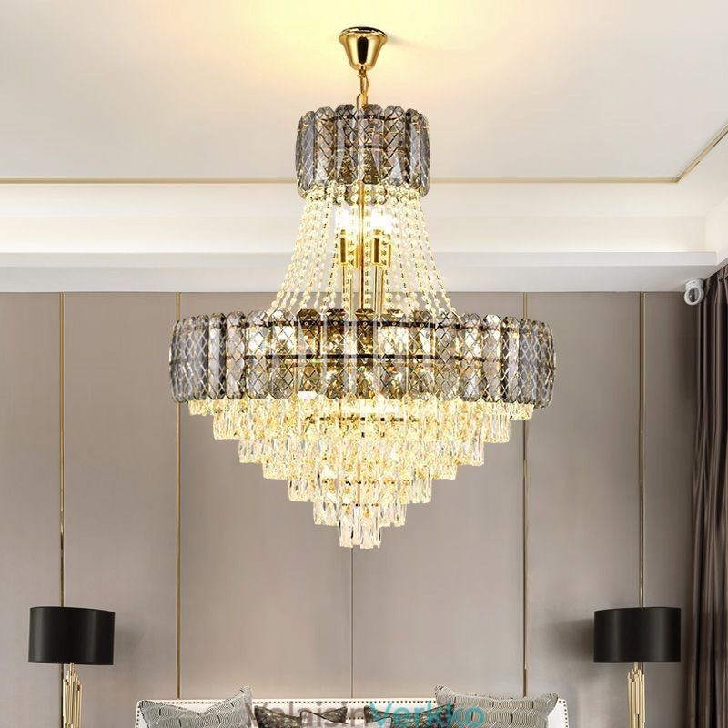 Moderni kristalliriippuvainen pyöreä kattovalaisin