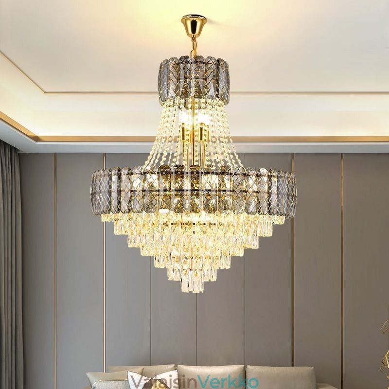 Moderni kristalliriippuvainen pyöreä kattovalaisin