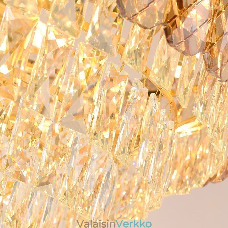 Moderni kristalliriippuvainen pyöreä kattovalaisin