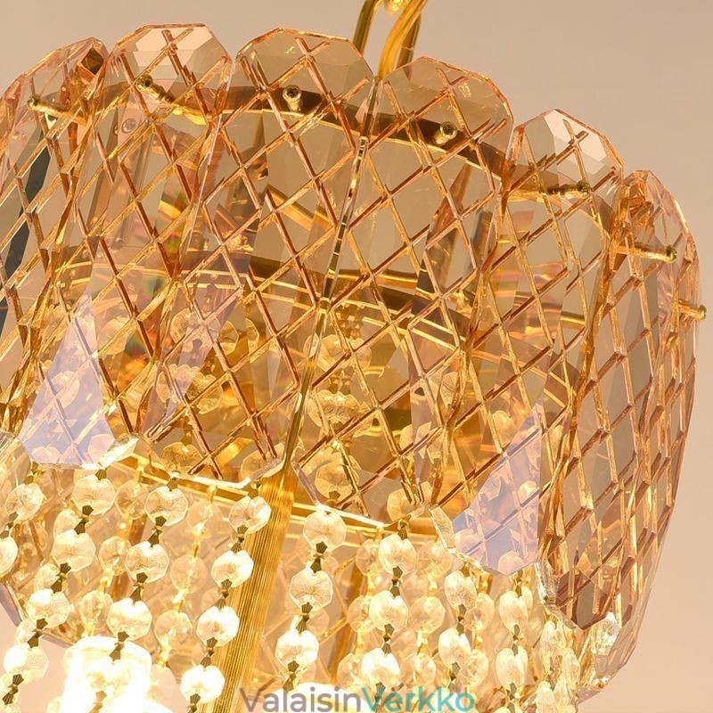 Moderni kristalliriippuvainen pyöreä kattovalaisin