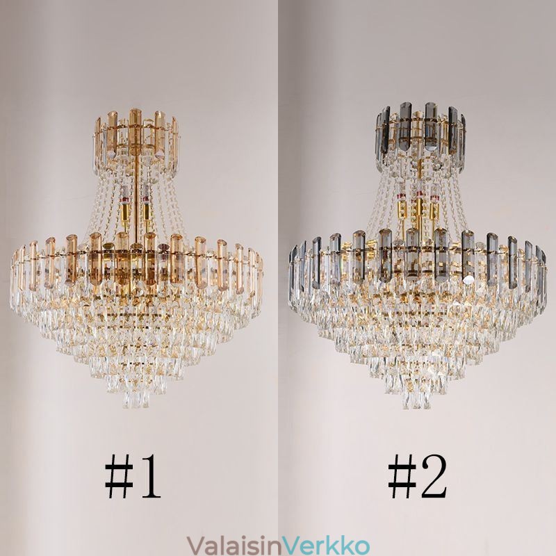 Moderni kristalliriippuvainen pyöreä kattovalaisin
