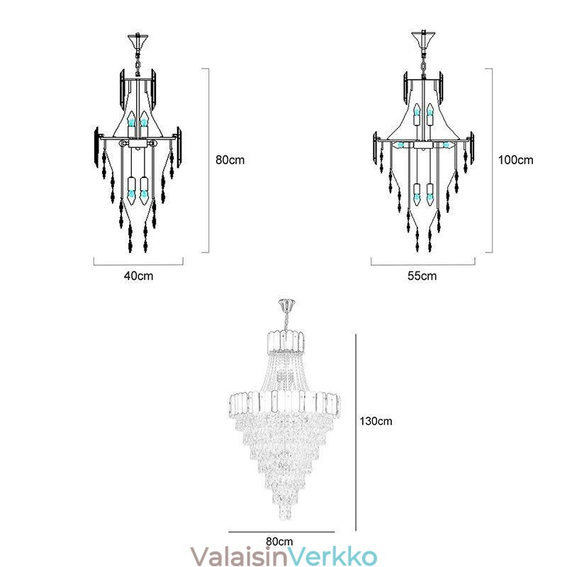 Eurooppalainen kristalliriippuvalaisin kartiomainen riippuvalaisin
