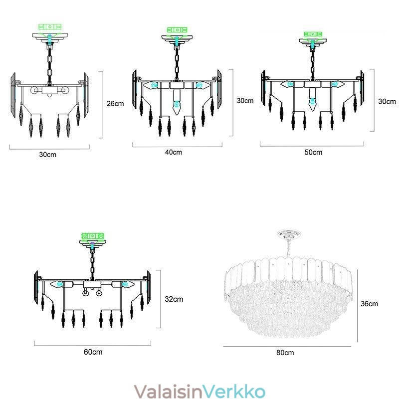 Moderni riippuvalaisin Crystal Pyöreä riippuva kattovalaisin