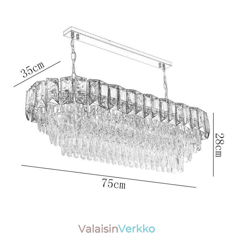 K9 kristalliriippuvalaisin Ylellinen soikea riippuvalaisin