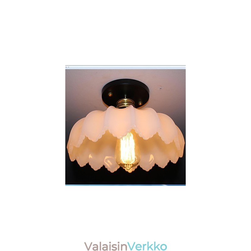 Jäljitelmä Jade Glass Retro 1 Head Lotus kattovalaisin