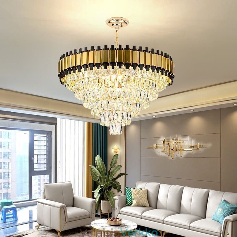 Ylellinen kristalliriippuvalaisin pyöreä kattovalaistus