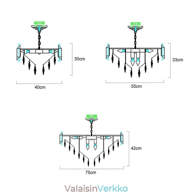 Ylellinen kristalliriippuvalaisin kattovalaisin 6 9 12 valot