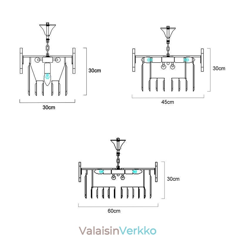 Moderni K9-kristalliriippuvalaisin kattovalaisin