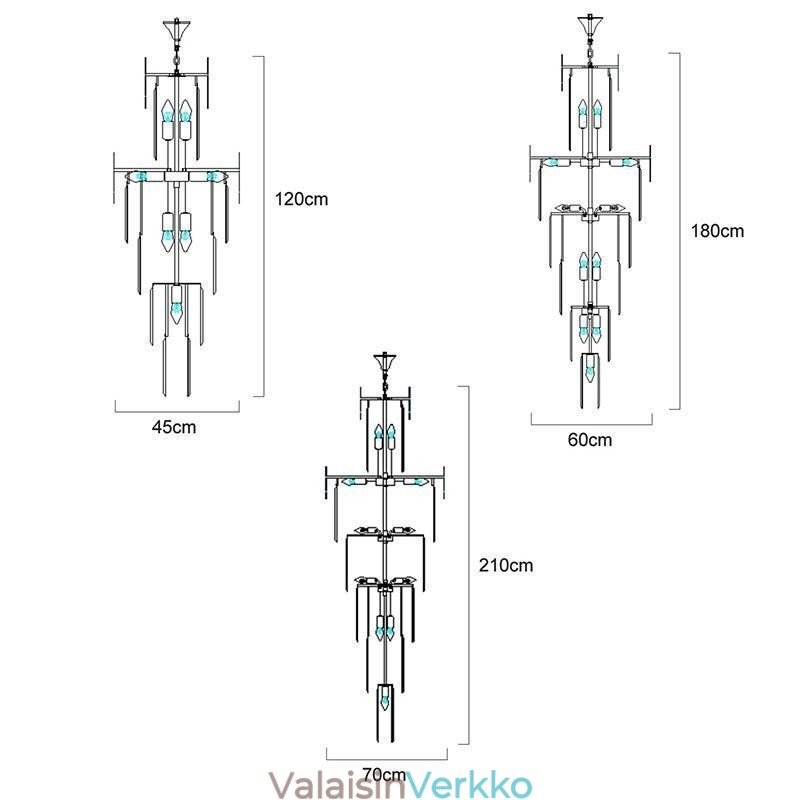 Eurooppalainen riippuvalaisin Moderni upea K9 kattovalaisin