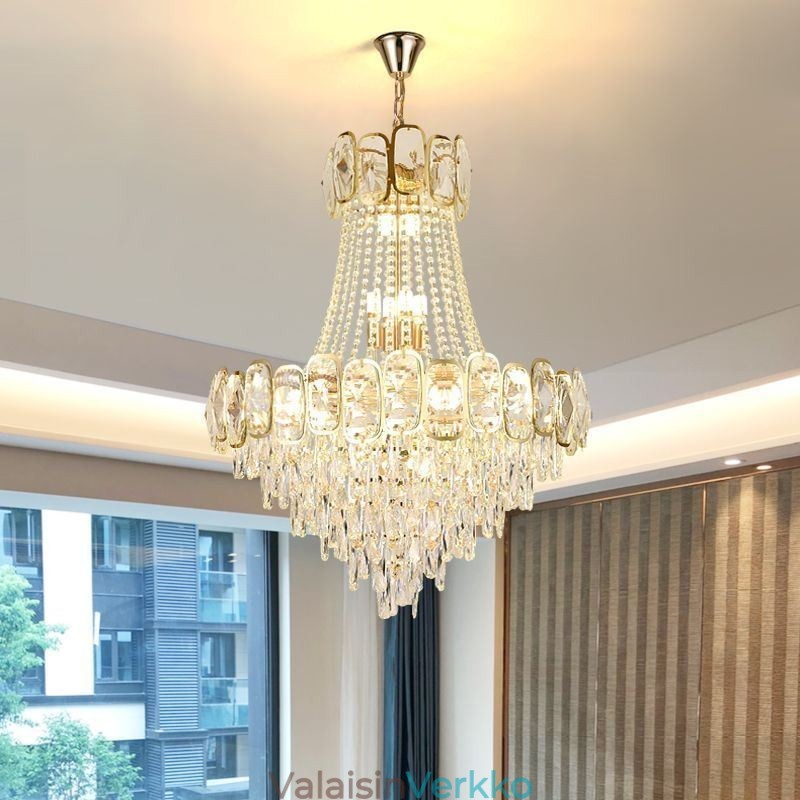 Moderni kristalliriippuvainen pyöreä kattovalaisin