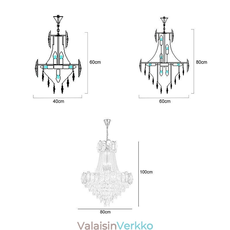 Moderni kristalliriippuvainen pyöreä kattovalaisin