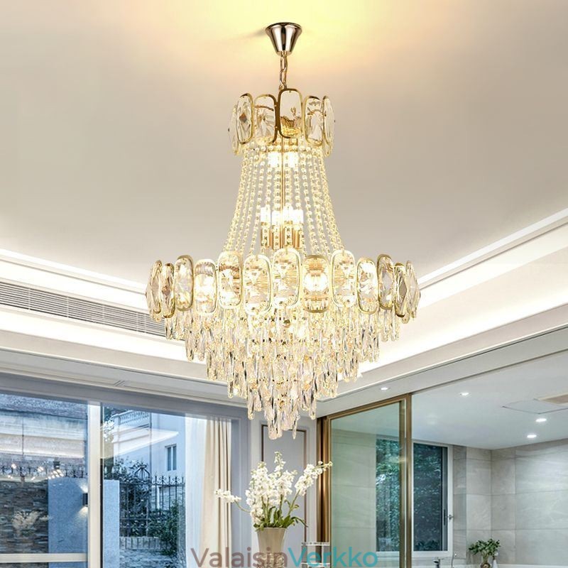 Moderni kristalliriippuvainen pyöreä kattovalaisin