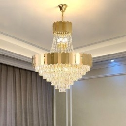 Moderni Crystal Gold K9 riippuva kattovalaisin