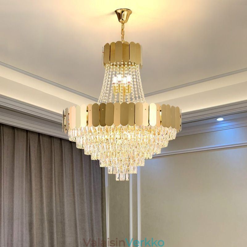 Moderni Crystal Gold K9 riippuva kattovalaisin