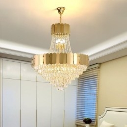 Moderni Crystal Gold K9 riippuva kattovalaisin