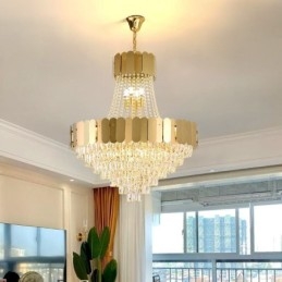 Moderni Crystal Gold K9 riippuva kattovalaisin