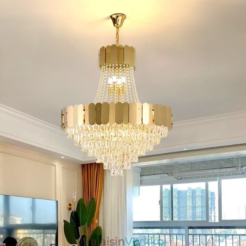Moderni Crystal Gold K9 riippuva kattovalaisin