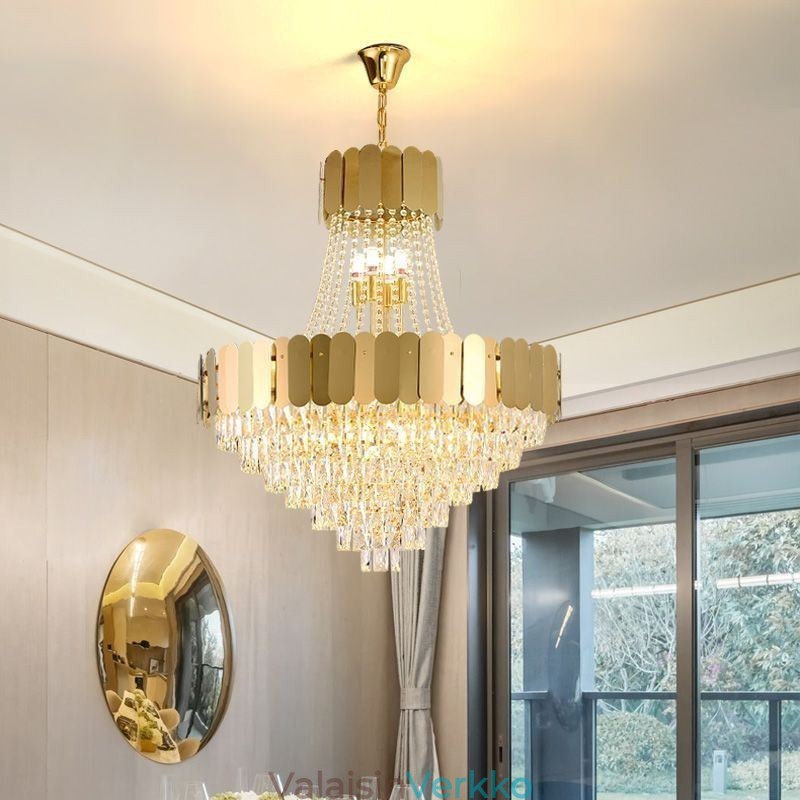 Moderni Crystal Gold K9 riippuva kattovalaisin