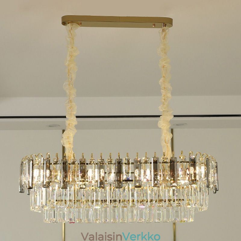 Suorakulmio riippuvalaisin Crystal kattovalaisin