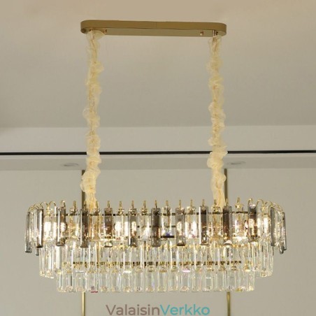 Suorakulmio riippuvalaisin Crystal kattovalaisin