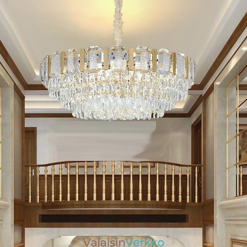 Kristalliriippuvainen pyöreä kattovalaisin