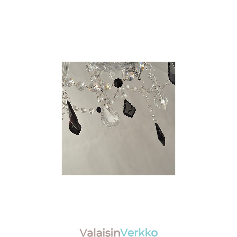 Tyylikäs kristallikruunu 12 valolla