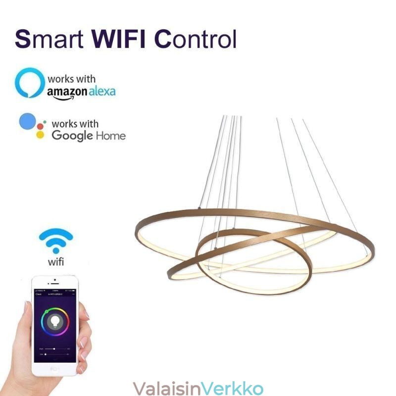 Riippuvalaisin Moderni kattokruunu valaistus 3 rengasta kattovalaisin