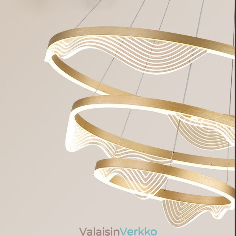 Riippuvalaisin Golden Wave Ripple riippuvalaisin 3 Light