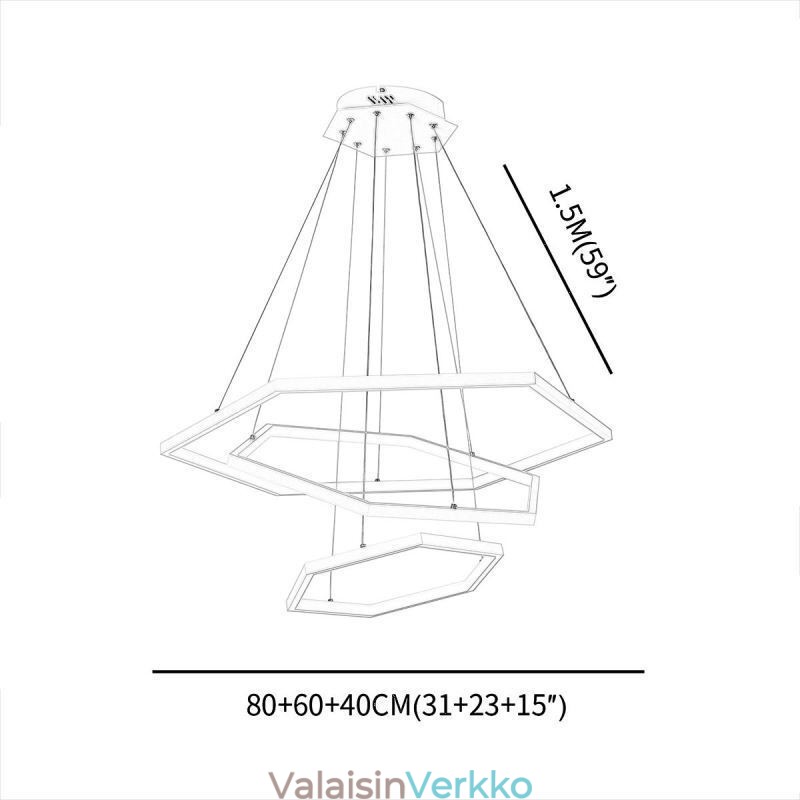 Moderni kuusikulmainen riippuvalaisin riippuvalaisin
