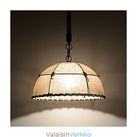 Puolipyöreä muotoinen 1 valot riippuvalaisimet vintage-tyylinen teollisuustyylinen keltainen kangas- ja metallipisaravalo