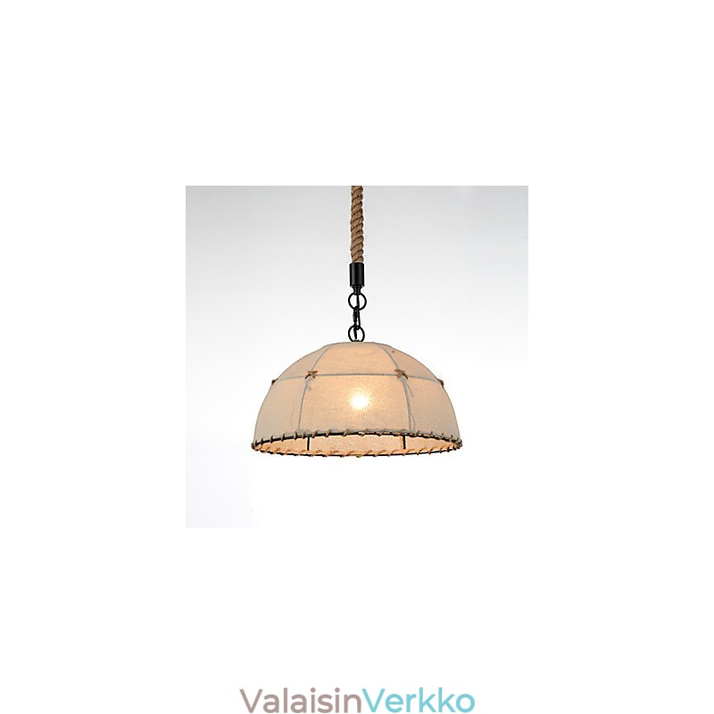 Puolipyöreä muotoinen 1 valot riippuvalaisimet vintage-tyylinen teollisuustyylinen keltainen kangas- ja metallipisaravalo