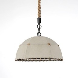 Puolipyöreä muotoinen 1 valot riippuvalaisimet vintage-tyylinen teollisuustyylinen keltainen kangas- ja metallipisaravalo