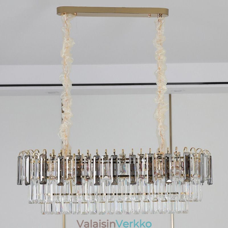 Suorakulmio riippuvalaisin Crystal kattovalaisin