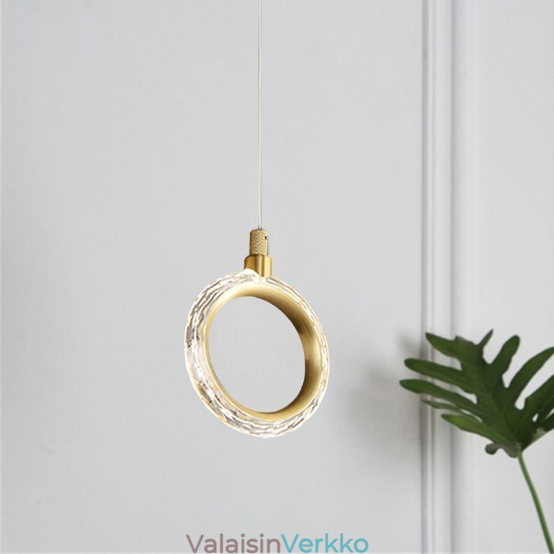 Riippuvalaisin akryylirengasvalaisin kohdevalolla