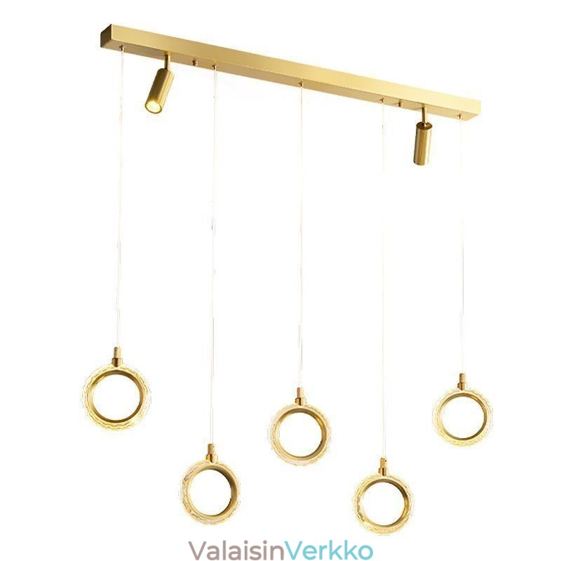 Riippuvalaisin akryylirengasvalaisin kohdevalolla