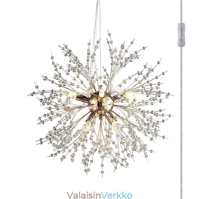 Ilotulituskattokruunu 8 valoa Voikukkariippuvalaisin