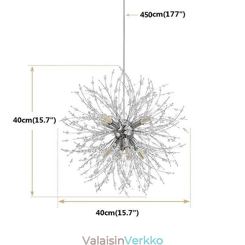 Ilotulituskattokruunu 8 valoa Voikukkariippuvalaisin