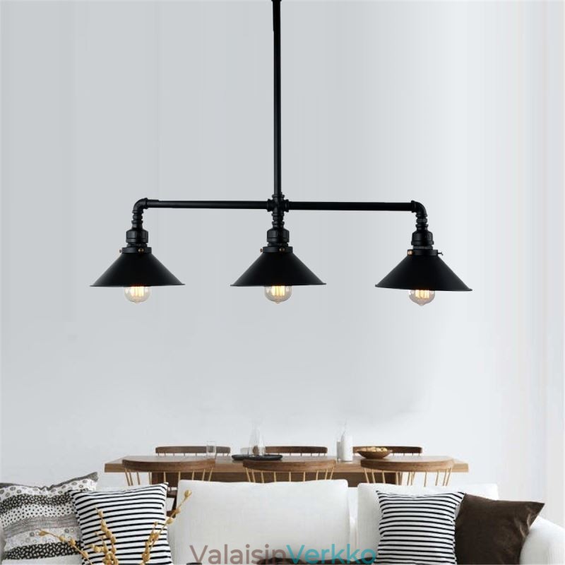 3 Kevyt Retro Industrial Vintage Water Pipe Riipus Valokruunu Country Rustic Style